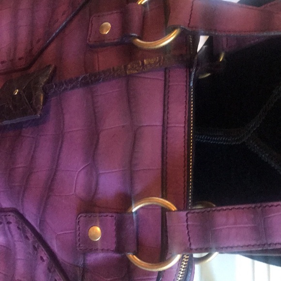 1K Reduced! Exclusive Authentic YSL Muse. Croc Purple /Violet Òmbre Shoulder Bag - Picture 9 of 15